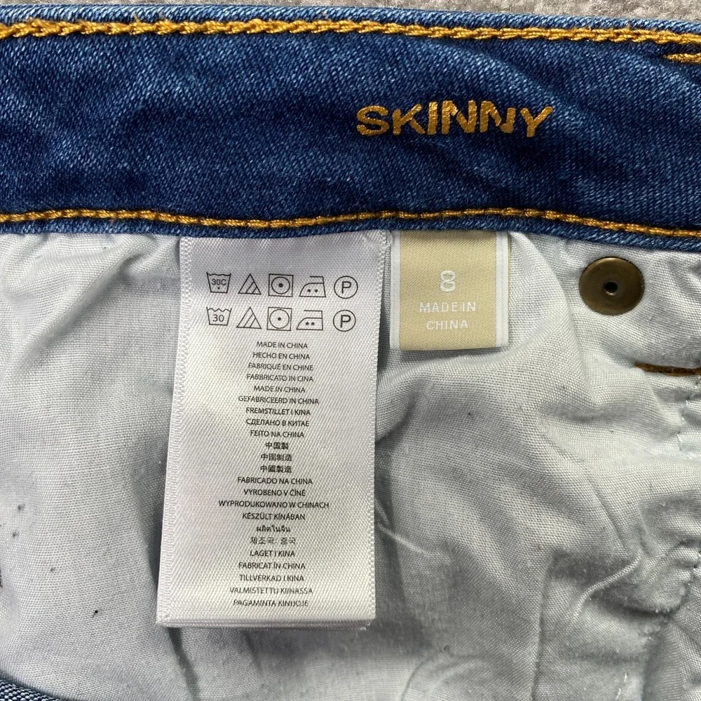 Michael Kors Capri Jeans Women Size 8 Blue Stretch Skinny Leg Mid Rise Denim